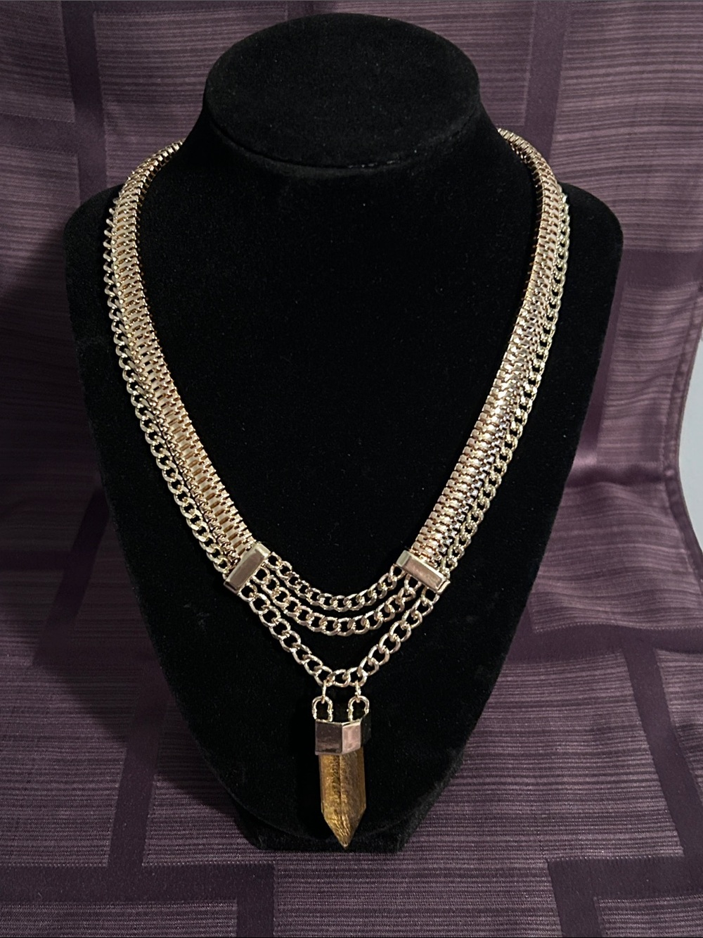 BCBGeneration Double Chain Crystal necklace
